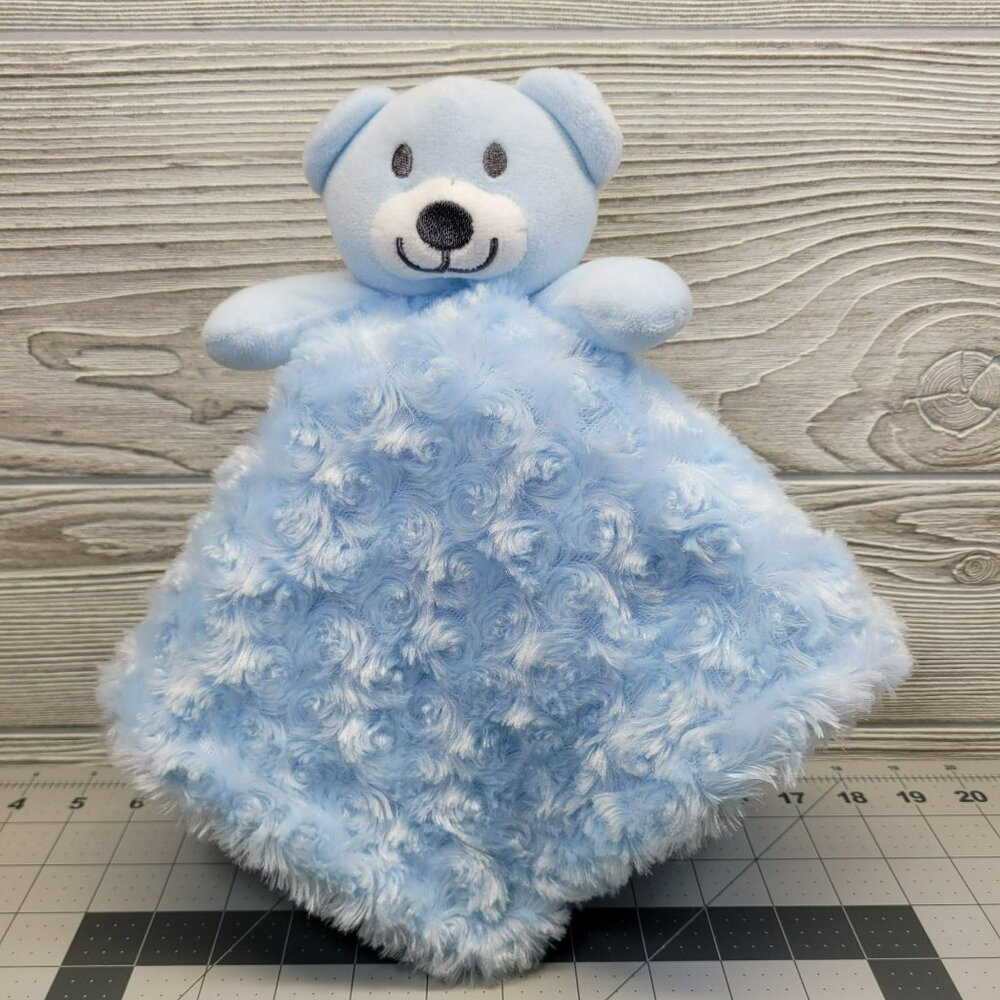 Beginnings Bear Baby‎ Lovey Security Blanket Blue Swirl Plush Stuffed Animal